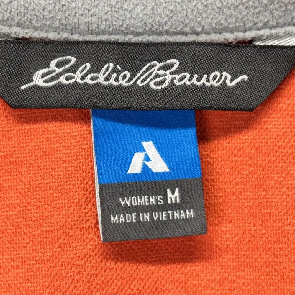 Eddie Bauer First Ascent Jacket Womens Medium Orange Soft Shell Full Zip Hiking‎